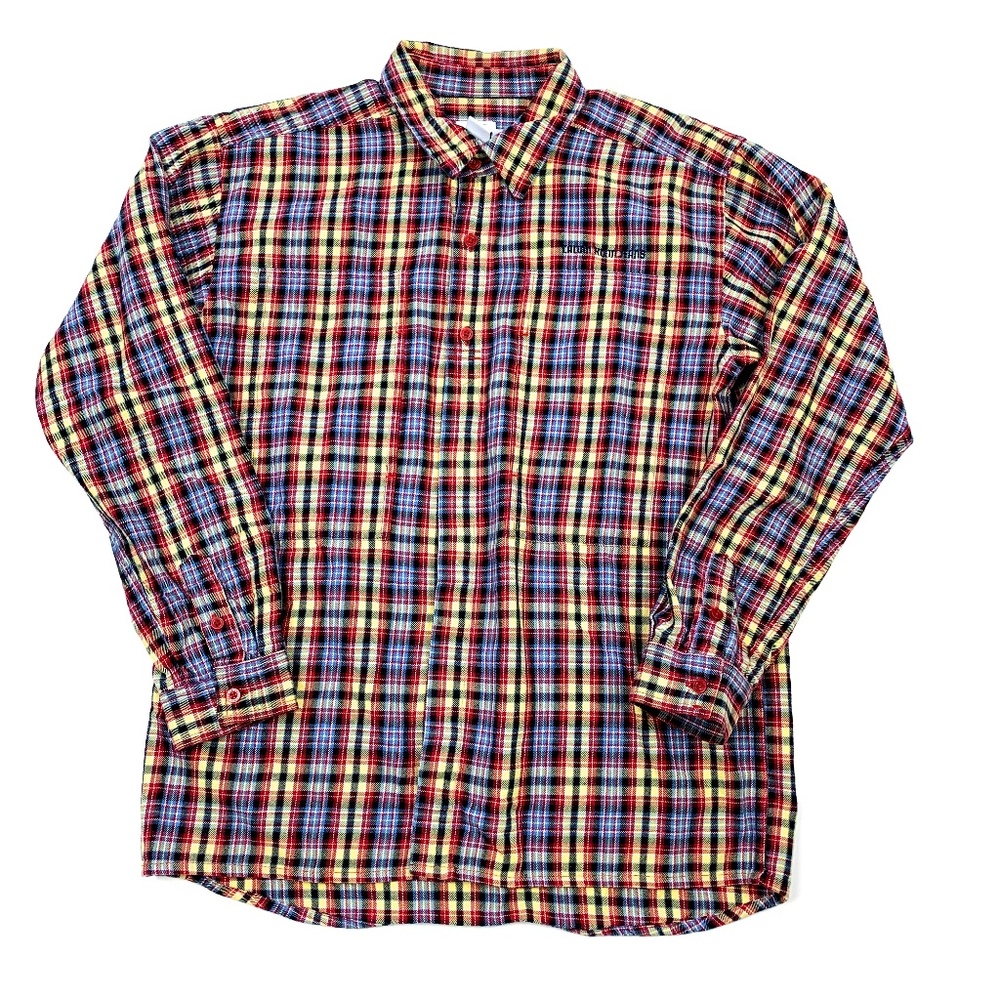 Vtg 90s Calvin Klein Retro Plaid Polo Shirt XL